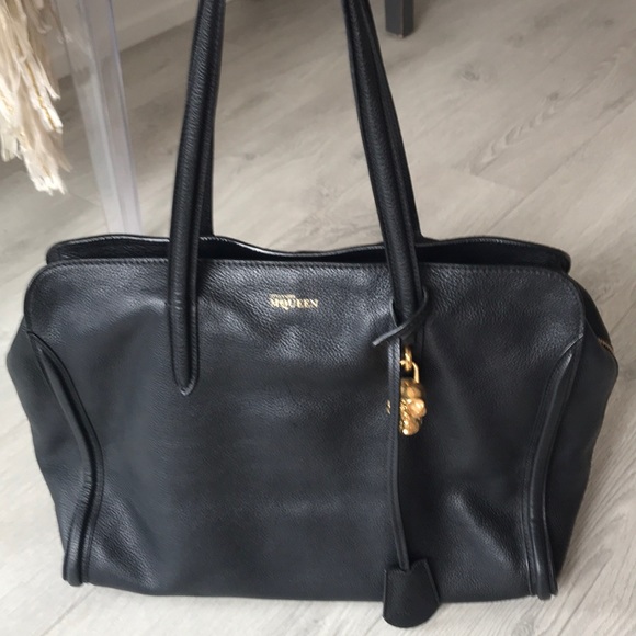 Alexander McQueen Handbags - Alexander McQueen Calfskin Padlock Satchel Bag